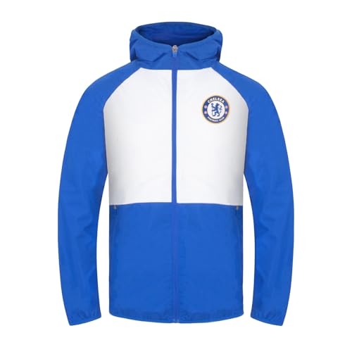 Chelsea Official Football Gift Boys Shower Jacket Windbreaker White 10-11 Years