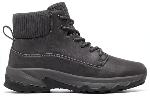 SHULOOK Non Slip Work Boots for Women Slip-Resistant Shoes Waterproof Food Service Chef Kitchen Restaurant Working Casual Comfortable Ankle Boot Outdoor Walking Booties Sneakers Gray Size 8 by SHULOOK - Used condition - Image 5