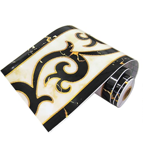 Revêtement mural géométrique moderne en PVC pour bordure de papier peint - Autocollants décoratifs pour carrelage de cuisine - Bordure de toilette pour plafond, coin, miroir, meubles, porte, armoire