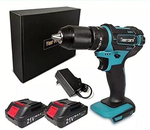 BonitaTShop Two Battery Combo 21V Cordless Impact Drill 13mm Wireless Home Electric Screwdriver 3 In One Recharge Power Tools Compatible 18V Lithium Battery