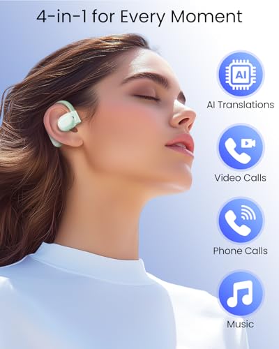 Image of AI Translation Earbuds Real Time 164 Languages 80H Playtime Translator Ear Buds Audifonos Traductores Ingles Espanol Wireless Earphone Bluetooth AI Headphone for Travel Meeting Learning K08 PearlWhite