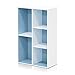 Furinno LUDER Book Shelf, 5-Cube Bookshelf, Reversible Bookcase, 9.4 x 19.5 x 31.5, for Living Room, Bedroom, Home Office, White/Light Blue
