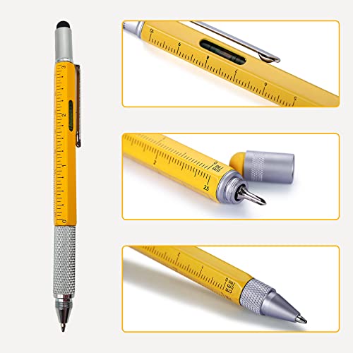 Stocking Unique Gadget Stuffers Novelty Gifts 6 In 1 Pens, Multitool Pen Construction Tools Office Supplies Diy Gifts For Dad, Men, Husband Carpenter Stylus Ruler Level Screwdriver Ballpoint Pen #TOP3