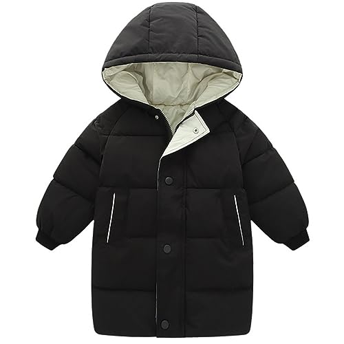 JELEUON Kids Boys Girls Winter Warm Hooded Puffer Down Jacket Lightweight Windproof Padded Warm Coat Outerwear 100