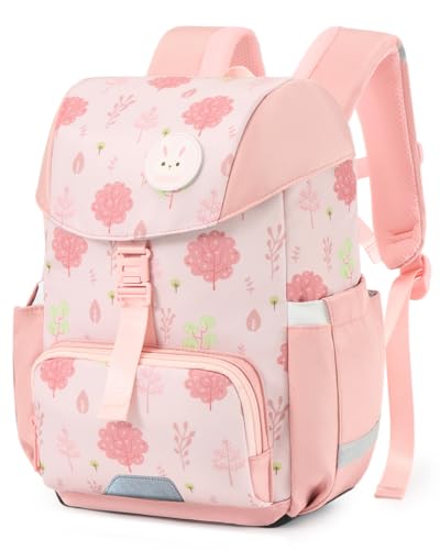 Sac à dos école fille CP CE1 ergonomique 3-8 ans avec housse de pluie lapin