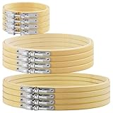 12 Pieces Embroidery Hoops, 3 inch to 8 inch Bamboo Frame Circle Cross Stitch Hoop Ring Embroidery Hoops Set for Embroidery and Cross Stitch