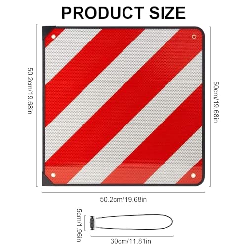 YANGUN 3 In 1 Warntafel für Italien Spanien Portugal, Warntafel Fahrradträger mit 4 Stück 4mm Spanngurte zur Befestigung, 50 * 50cm Reflektierend für Fahrradträger, Für Heckanhänger Wohnwagen Camper