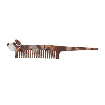 Cute Brown Dog Wide Tooth Comb,Cellulose Acetate Combs,Funny Puppy Combs for Women