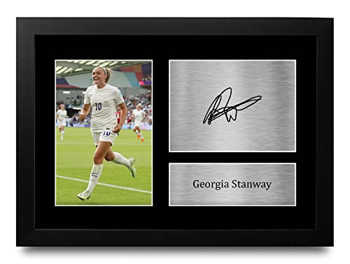Photo signée Georgia Stanway A4 encadrée pour décorer une chambre de fan de foot