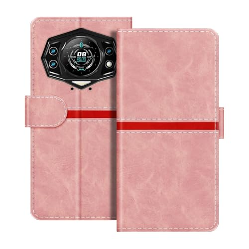 ESACMOT ���U�[�E�H���b�g�P�[�X Doogee S98 �Ƃ̌݊������� ���X�g���C�v�f�U�C�� �J�[�h���[�t�� �}�O�l�b�g���蒠�^�J�o�[ (�s���N)