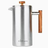 KitchSavvy Large Stainless Steel French Press Coffee Maker : 50oz 1.5L Double Wall Insulated French