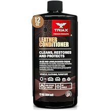 TRIAX Leather Conditioner Cleans, Restores, and Protects Vehicles, Clothing, and Furniture 12 Ounce