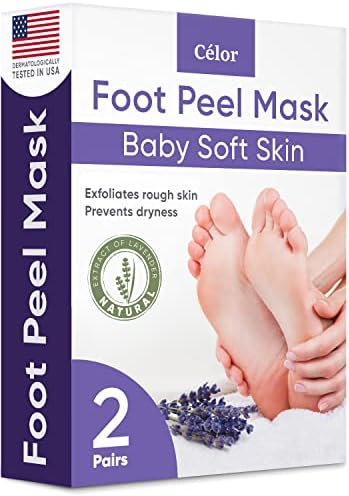 ﻿Foot Peel Mask (2 Pairs) - Foot Mask for Baby soft skin - Remove Dead Skin | Foot Spa Foot Care for women Peel Mask with Lavender and Aloe Vera Gel for Men and Women Feet Peeling Mask Exfoliating