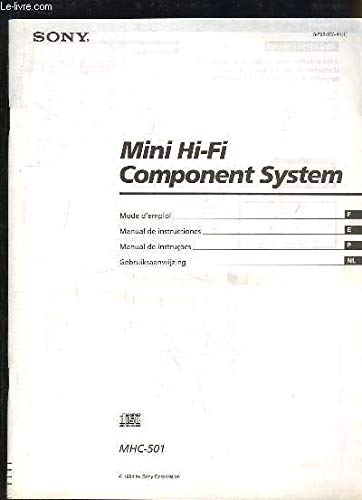  Mini Hi-Fi, Component System MHC-501 (Mode d\'emploi en français, espagnol, portugais et néerlandais)