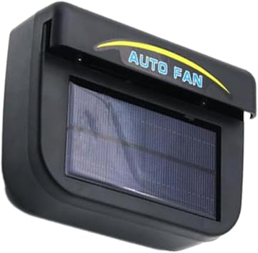 Car Exhaust Heat Fan, Solar Portable Cooling Window Fan Ventilation Fan for Car Air Circulation Black