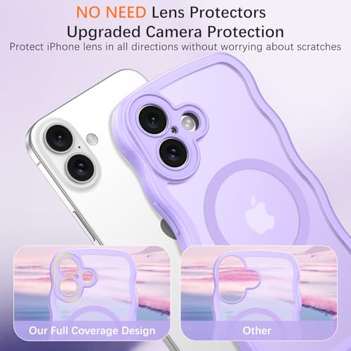 BENTOBEN Magnetic for iPhone 17 Case, Cute Wavy Full Camera Protection [Compatible with MagSafe] Translucent Matte Anti-Slip Bumper Women Girls Boys Protective Cover for 17 6.3", Light Purple by BENTOBEN - Used condition - Image 7