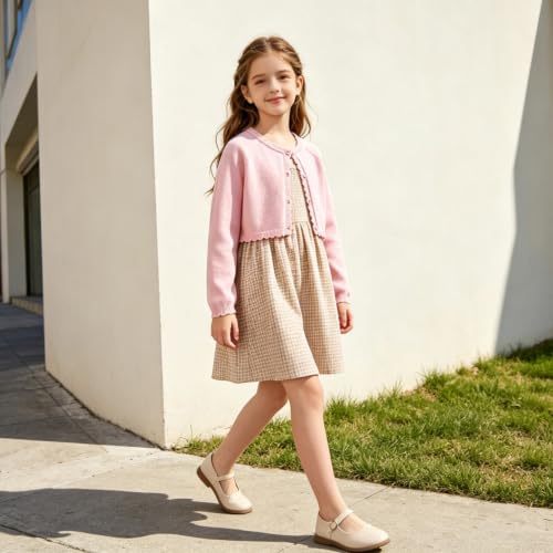 Image of Cropped Shrug Cardigan Girls Cotton Soft Long Sleeve 5-12 Years (Dressy)