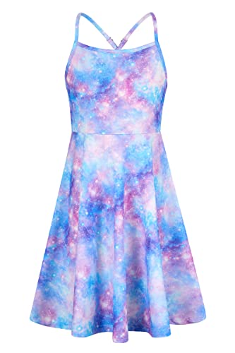 Girls Summer Sundress Adjustable Strap Cami Dress Spaghetti Strap Dresses Size 4-13