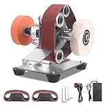 Mini Electric Sander, Electric Belt Sander Benchtop, 7 Speed Adjustable Speed Multifunctional Polishing for Metal Wood DIY Crafts, Tools and Knife Sharpening