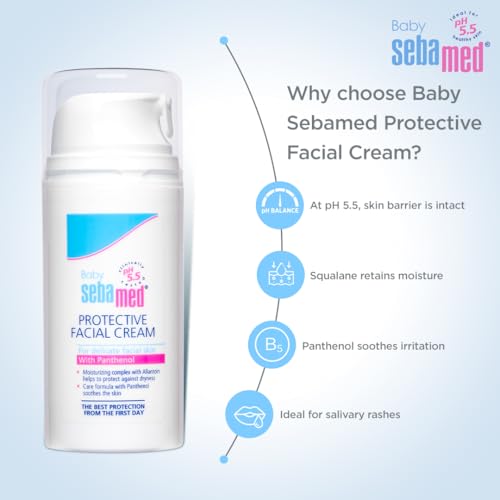 Image of Sebamed Baby Protective Facial Cream|pH 5.5|Baby Face Cream|100ml (Pack of 4)