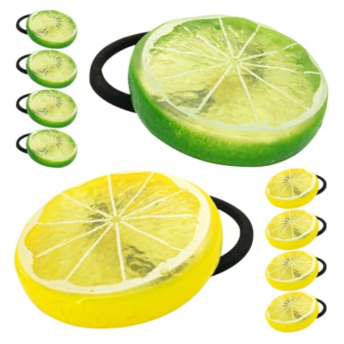 Ipetboom 10pcs Lemon Slice Hair Ties for Girls Elastic Hair Bands for Daily Wear and Festive Outfits Gentle for All Ages