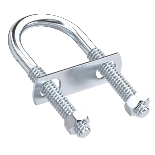 Qrity 2 Pièces M6x20x50mm Boulons en U, Boulons de Serrage Fixation avec Écrous et Entretoises, pour Fixer des Supports de Tuyauterie