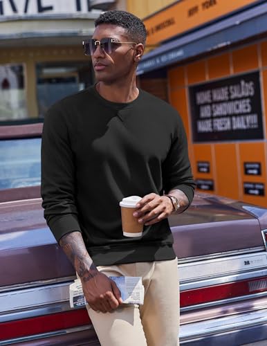 COOFANDY Men's Fleece Crewneck Sweatshirt Casual Long Sleeve Pullover Fall Winter Warm Sweatshirts Fashion Pullovers4