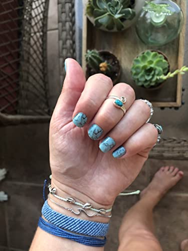 Turquoise Stone Toe Ring 925 Sterling Silver Girl Women Body Jewelry Midi Adjustable Toe Ring #TOP4