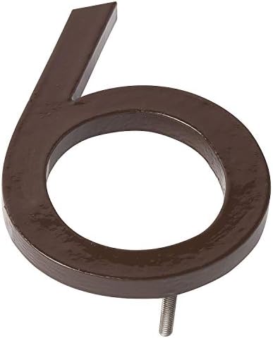 Montague Metal Products MHN-06-F-RB1-6 Solid Brushed Aluminum Modern Floating Address House Numbers, 6", Powder Coated Roman Bronze
