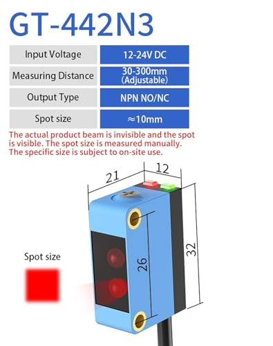 Sensor fotoeléctrico NPN interruptor óptico regulable 10-30V CC 3