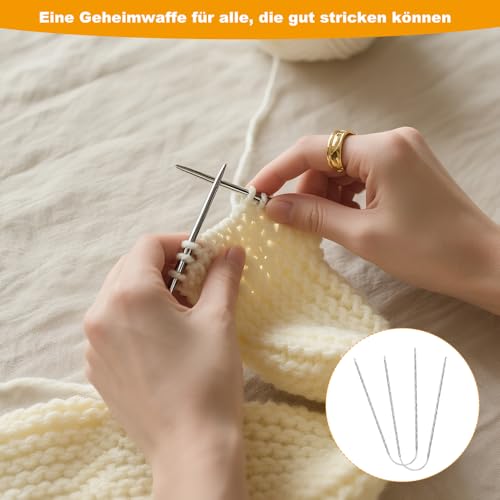 ابر حياكة دائرية من الستانلس ستيل، ابر حياكة دائرية 2 ملم/2.5 ملم/3 ملم/3.5 ملم/4 ملم/4.5 ملم، ابر حياكة معدنية دائرية خفيفة الوزن للجوارب من 18 قطعة