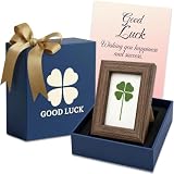 Real Four Leaf Clover Framed Gift - Unique Good Luck Gifts for Women & Men