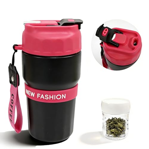 Toycol Portable Thermal Infuser Insulated Tea Tumbler, Water Bottle, Black