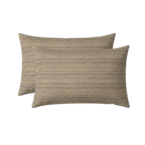 RSH DECOR: Sunbrella Jumbo Lumbar Pillows Set of 2 | 26" x 16" | Water and Fade-Resistant Performance Fabric | Outdoor Pillow Covers with Down-Alternative Inserts | Made in USA (Current Slate)