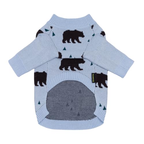 Image of Fitwarm Polar Bear Dog Jacquard Sweater, Cozy Winter Clothes for Small Dogs Boy Girl, Knitted Pet Outfit, Light Blue, Black, XXL
