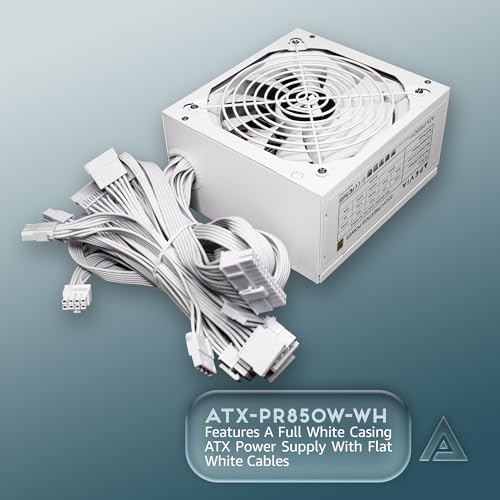 Image of Apevia ATX-PR850W-WH PCIE 5.0 & ATX 3.0 Prestige 850W 80+ Gold Rated, PCIE 5.0 /Gen 5 12VHPWR Connector, Active PFC ATX Gaming Power Supply White