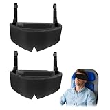 Rwotlls Travel Pillows for Airplanes, 2 Pack Airplane Head Strap with Silk Eye Mask for Sleeping, Long Flights & Car Road Trips 360°Headrest Neck Support, Stops Bobbing, Small & Compact (Black)