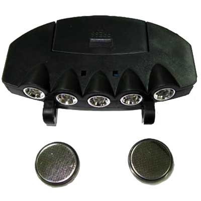 Flashing Panda 5 Led Baseball Cap/Hat Clip-On Flashlight, White Light, Lot Of 5 Flashlights #TOP7