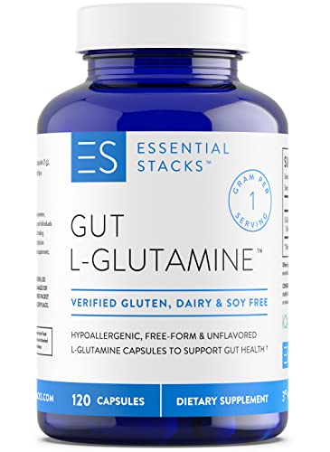 Essential Stacks L-Glutamine At-Home & On-The Go Bundle - L Glutamine Powder & Capsules #TOP5