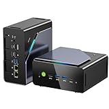 Mini PC Gaming AMD Ryzen 7 H 255 (upgrade 8745HS, hasta 4,9 GHz), Mini PC barebone (NO RAM NO SSD) compatible con DDR5, PCIe 4.0 x4, USB4.0, LAN 2.5G, Cuádruple 4K, OCuLink – Gaming, Oficina y Empresa
