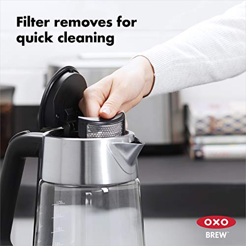 OXO Brew Cordless Glass Electric Kettle, 1.75 L, Electric Tea Kettle and Water Boiler, Auto Safety Shut-Off for Worry-Free Boiling by OXO - Image 8