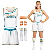 Women Semi Pro Basketball Uniform Jackie Moon Flint Tropics Jersey Costume Tracksuit Halloween Cosplay Sports Outfit (Large)