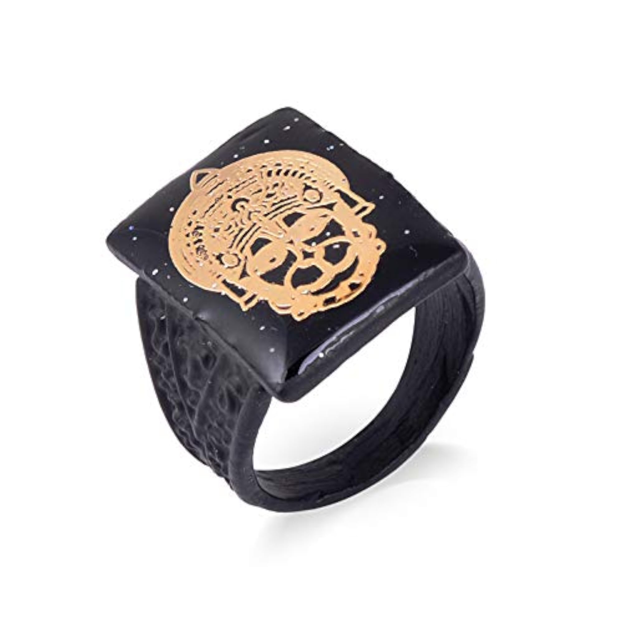Brass Black Laminated Bajrang Bali Hanuman Fashion Finger Ring, Unisex
