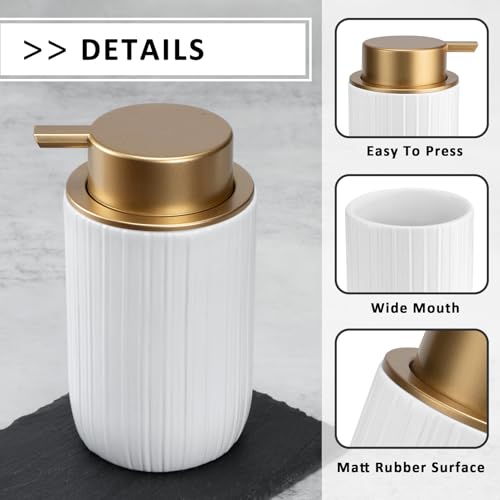 TOOZFO Soap Liquid Dispenser Ceramic with Easy-to-Press Pump Hand Liquid Dispenser for Shampoo Bathroom Countertop 13.5 oz by TOOZFO - Used condition - Image 8