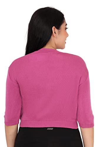 Image of Women Winter Wear V-Neck Half Sleeves Regular Fit Woollen Blouse