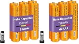 NI-MH Akku 1.2V 750mAh für Gigaset Panosonic Schnurlos Telefone, Wiederaufladbare Batterien AAA für Gigaset Mobilteile-6 Stück (Packung mit 2)