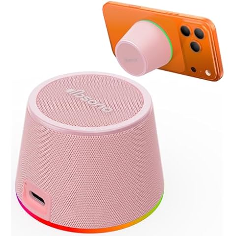 Small Bluetooth Speaker Gifts for Teens: Valentines Gifts for Him Her, 3 IN 1 Portable Magnetic Speaker with 9-Mode Lights, Waterproof Phone Stand for Desk, Cool Birthday Gadget Gifts for Adults Cover