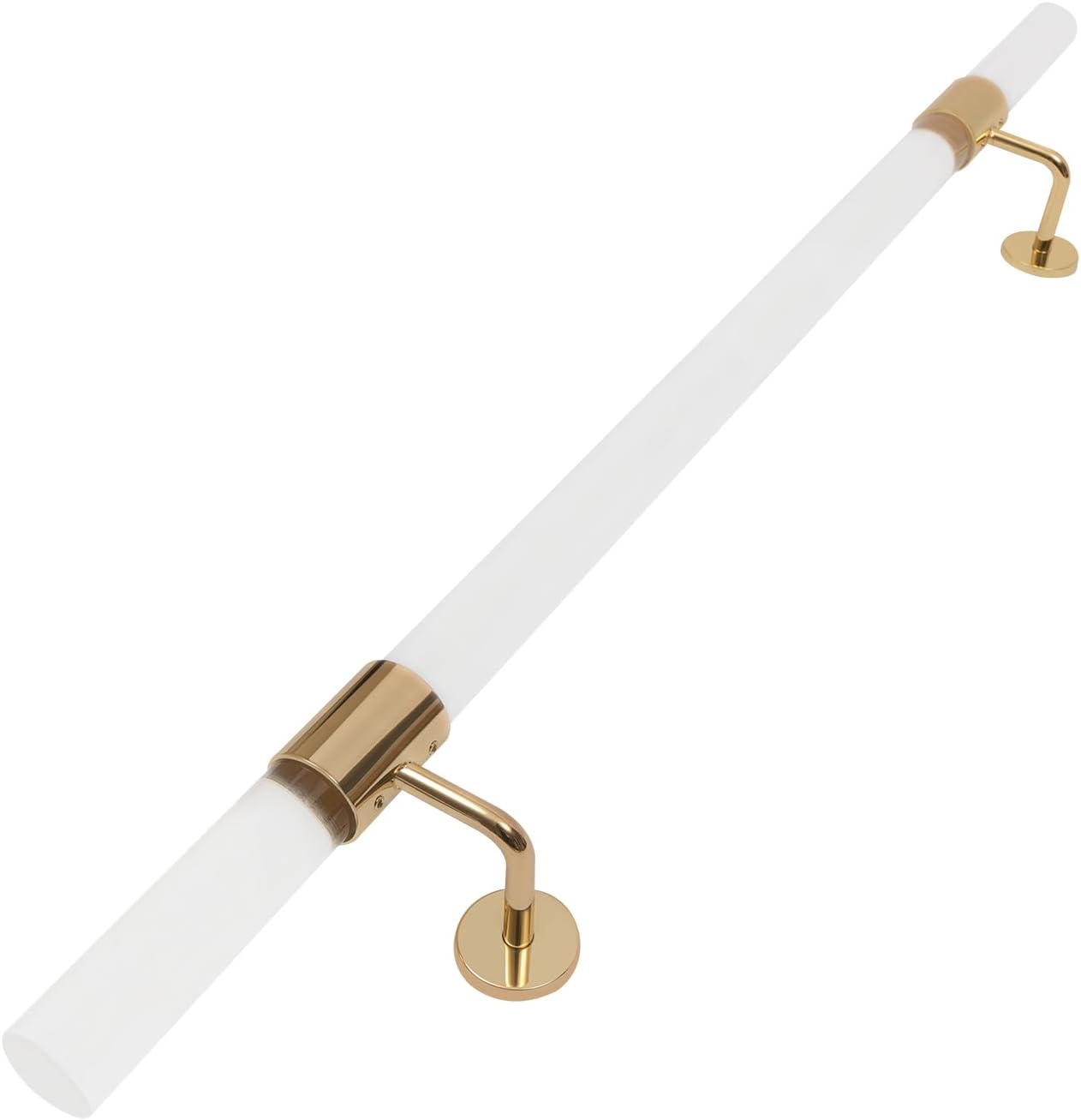 2 Pack Acrylic Handrail for Indoor Stairs, 1m/3.3ft Wall Mount Transparent Staircase Handrails with Golden Brackets Wall Mount Railing for Hotel Lofts