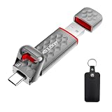 MXZXSX USB Flash Drive 1T,Up to 550MB/s External SSD Thumb Drive, USB 3.2 + Type C, for iPhone15/16/17, Android Phone, PS4/PS5/MacBook/iPad/SmartTV, Zinc Alloy Body
