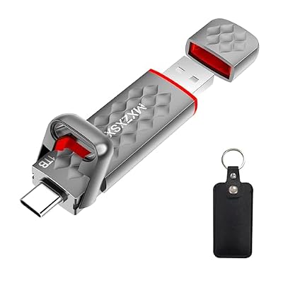MXZXSX USB Flash Drive 1T,Up to 550MB/s External SSD Thumb Drive, USB 3.2 + Type C, for iPhone15/16/17, Android Phone, PS4/PS5/MacBook/iPad/SmartTV, Zinc Alloy Body
